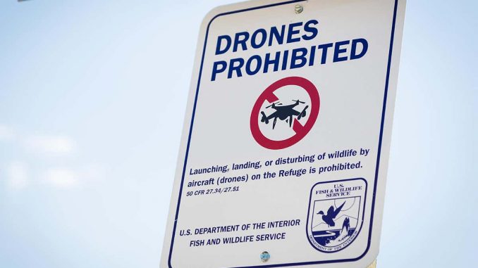 Drones prohibited sign