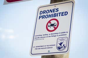 Señal de drones prohibida